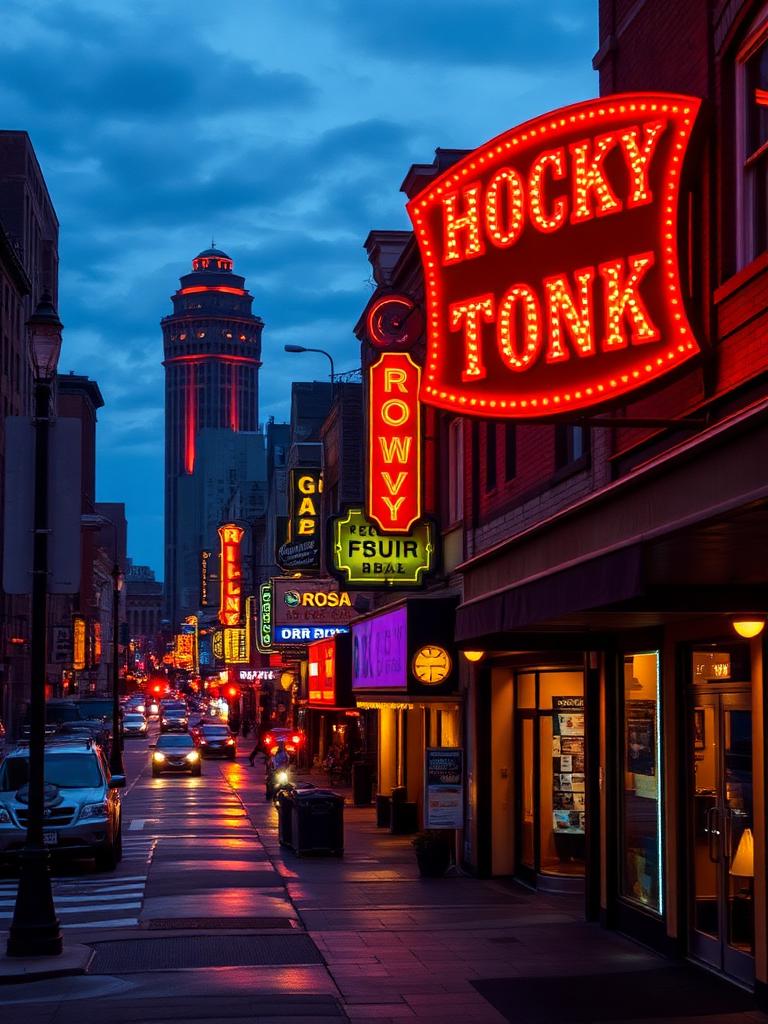 Nashville skyline at dusk